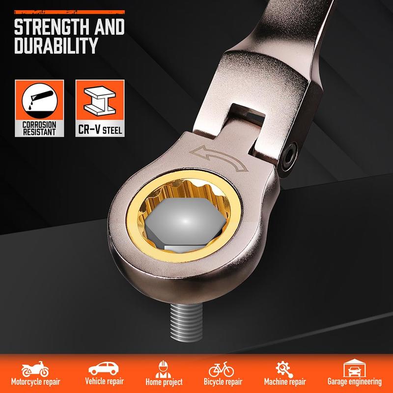 Flex-Head Ratchet Wrench Set, 72T, Metric & SAE, CR-V Gift Box